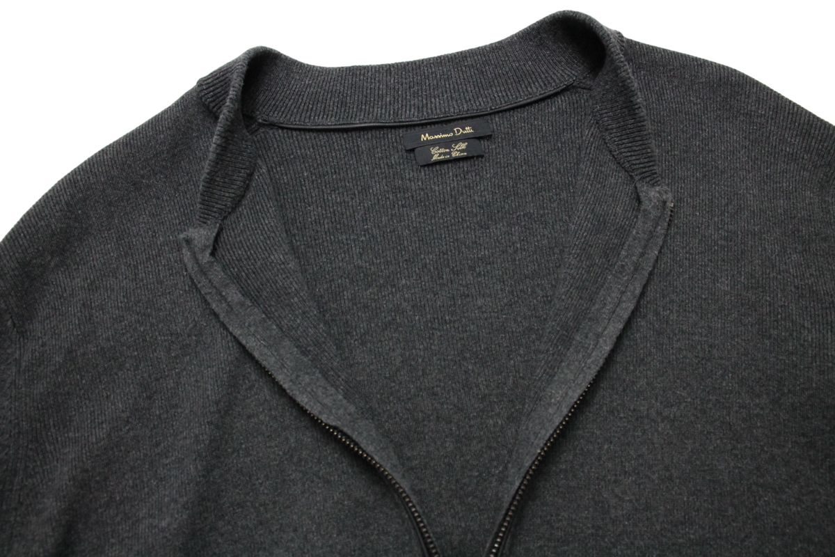 MASSIMO DUTTI Cotton Silk Jumper Men's LARGE Knit Cardigan
