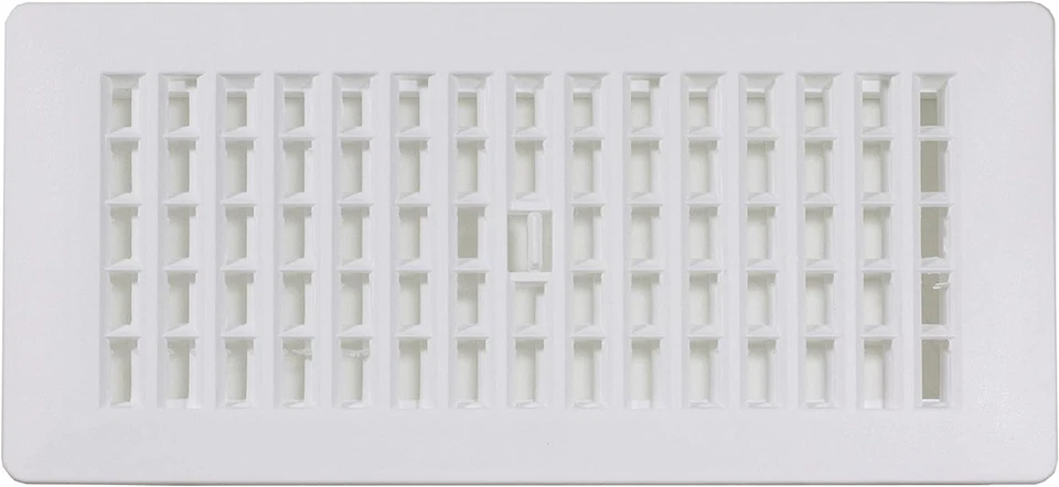 4x10 Inch Floor Register White Plastic Louvered Vent Cover with Adjustable Airfl - Image 4 of 4