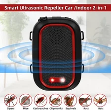 Battery Operated Ultrasonic Mouse Deterrent with Strobe for Car Engine