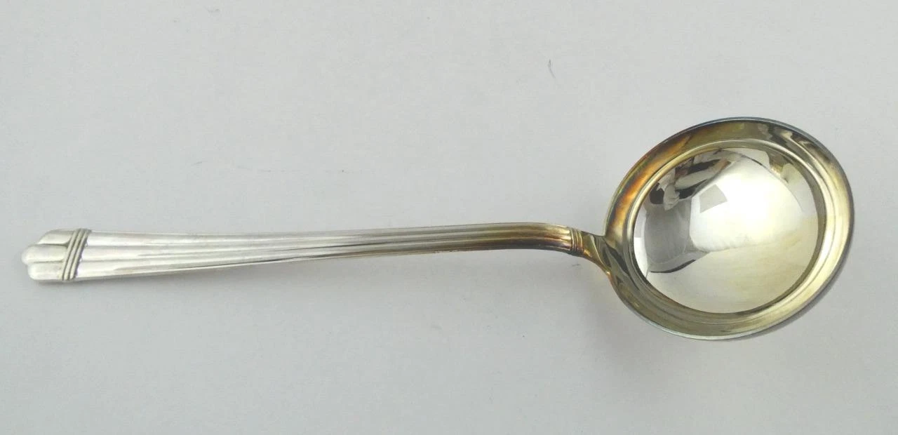 Christofle France Aria Silverplate Solid Soup Ladle