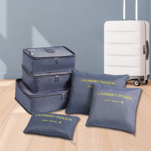 6pcs/set Travel Makeup Bag Luggage Organizer Set for Sheets Underwear Shoe Socks - Bild 1 von 17