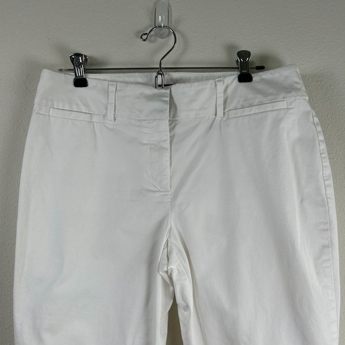Ann Taylor Pants Womens Size 8 White Chino Ankle Pants Casual Career - Picture 2 of 11