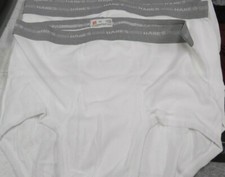 HANES VINTAGE WHITE FLY FRONT BRIEF 1 PAIR SIZE 40 Grey waistband real tag