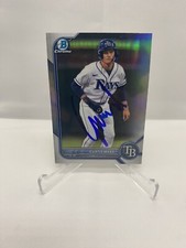 Curtis Mead Autograph Signed 2022 Bowman Chrome Topps Refractor #BDC-38 Rays