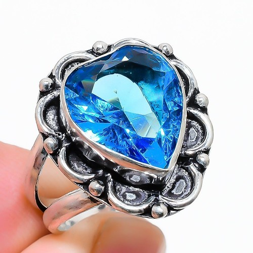 Swiss Blue Topaz Gemstone 925 Sterling Silver Jewelry Ring Size 7 ...