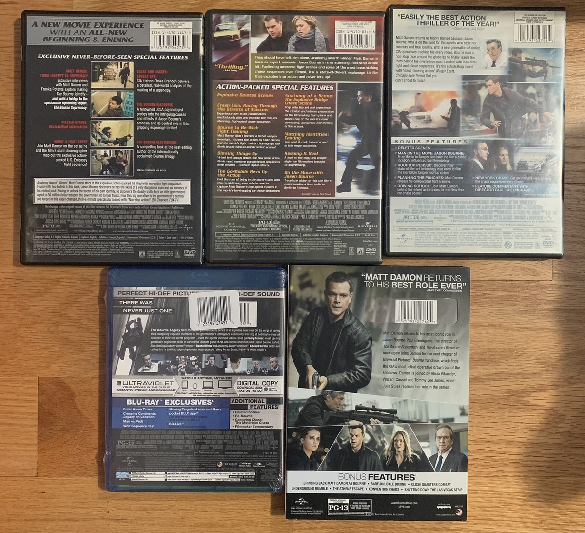 JASON BOURNE ~ Complete 5 DVD Lot: Identity Supremacy Ultimatum