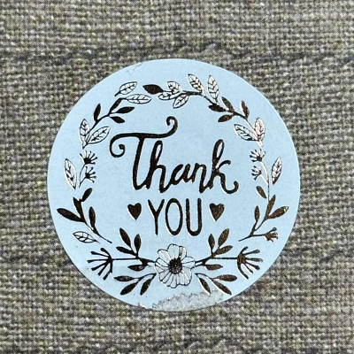 30 THANK YOU Round Rose Gold Wreath Gift Stickers 1” Envelope Seals 2 ...