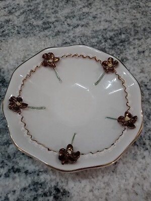 Vintage Claire Lerner Studio Hand Painted Porcelain Trinket Tray