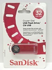 NEW - SanDisk USB 2.0 Flash Drive - 32GB - Red - Cruzer Dial