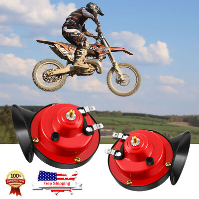Red Train 300DB Super Loud Electric Snail Air Horn For Motorcycle Car Truck Boat