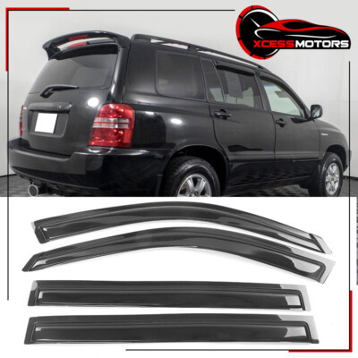 Fits 01-07 Toyota Highlander Acrylic Window Visors Windshield Rain Guard 4PCS