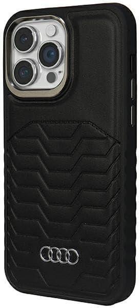 Audi Synthetic Leather Hard Case with MagSafe for iPhone 15 Pro Max 6.7"" Black