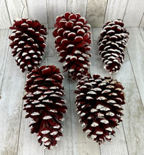 Vintage Real Pinecone Christmas Tree Ornament Hand Painted Retro Large Farmhouse