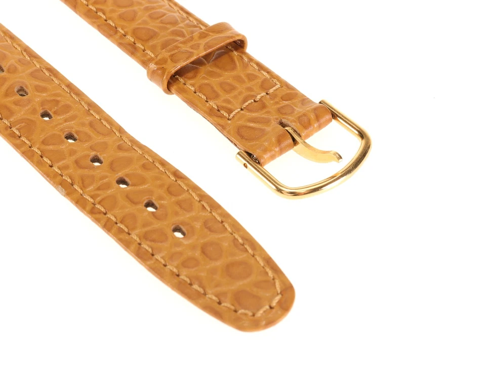 Correa de reloj de jengibre de cuero grano lagarto de 17 mm RELOJ SUIZO🇨🇭HECHA EN STOCK Foto 3 de 4