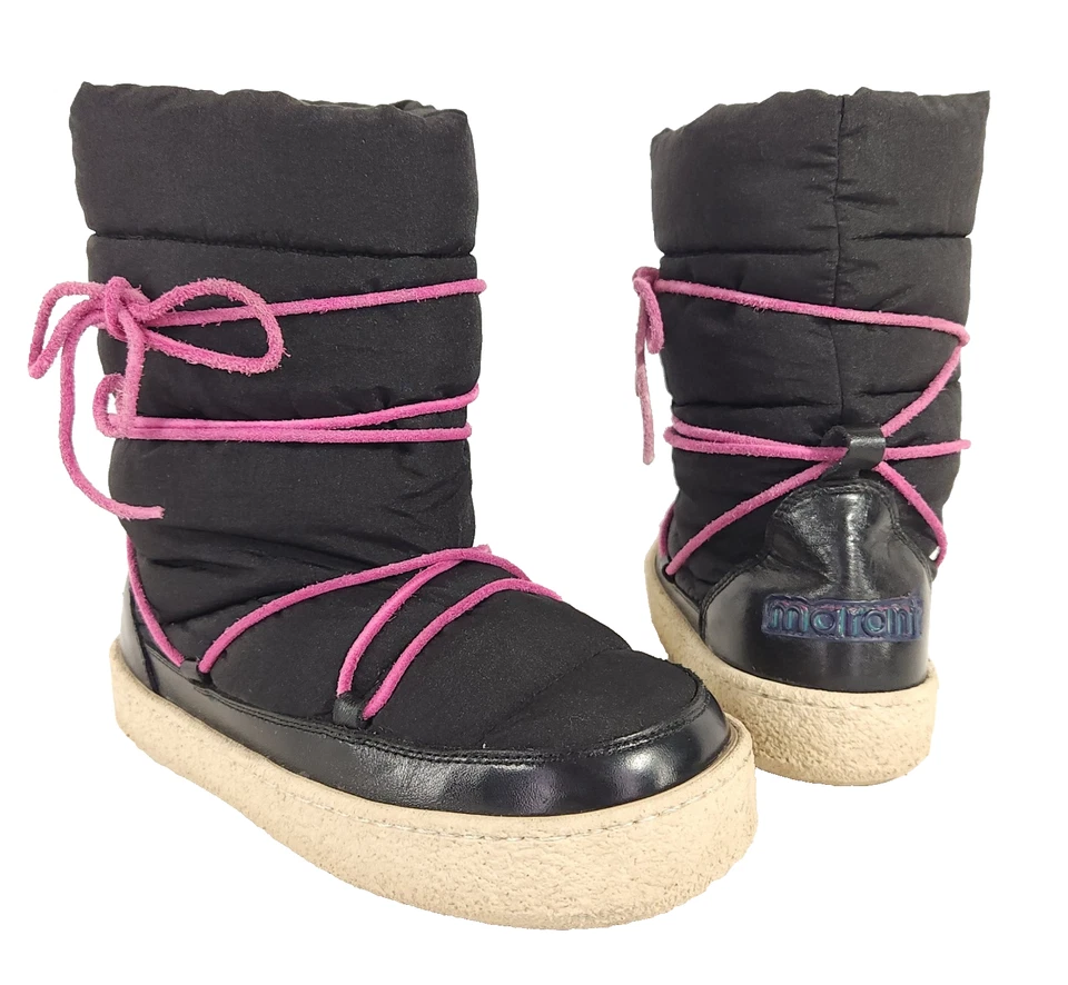 Isabel Marant Zenora Botas 37 EE. UU. 6,5 Mujer Negro Vellón Mentido $815 Foto 3 de 4