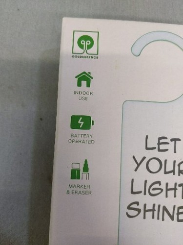 Green LED Light Up Door Hanger Whiteboard w Marker Bedroom Message Board - Picture 2 of 4