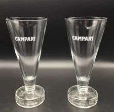 Campari Matteo Thun Drinking Glasses Set of 2 Glass Barware Beer Vintage