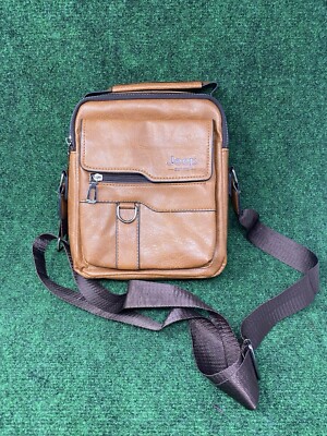 Jeep Buluo Brown Leather Crossbody bag Purse