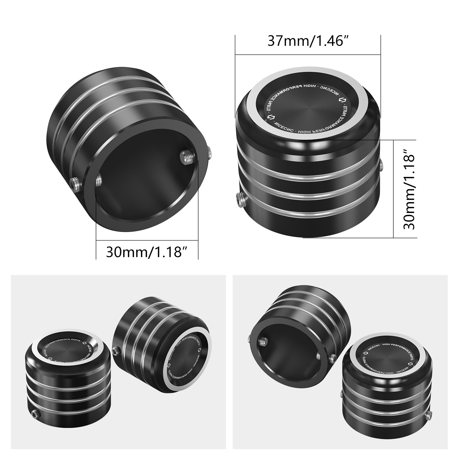 CNC Front Axle Nut Covers Bolt For Harley Sportster 883 Police XL883P Low XL883L