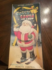 Vintage 1950's Alps Christmas Jolly Santa Claus Roller Skate/Skis w/Box