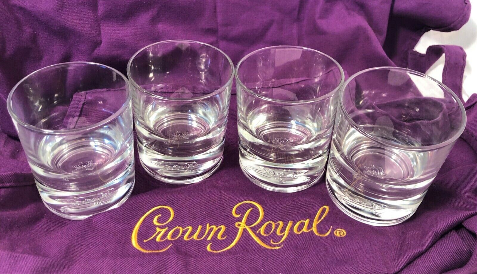 4 Crown Royal Embossed Whiskey Rocks Glasses eBay