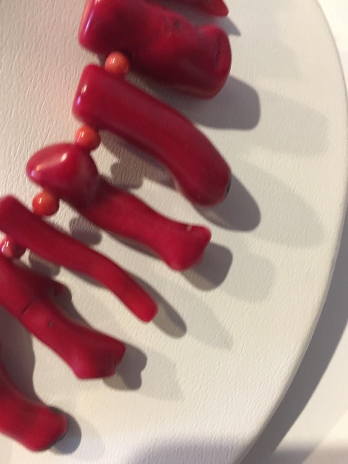 VINTAGE KENNETH J LANE X-LARGE BRANCH RED CORAL G… - image 8