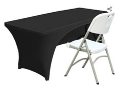 Spandex Table Cover Toppers 6ft Table Cover Open Back New
