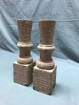 Buy Pair 10 Turned Wood Shabby Balusters Thick Candle Stick Holders VTG 1549-22B