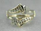 2Ct Baguette Diamond Lab-Created Wedding Enhancer Ring 14K Yellow Gold Plated
