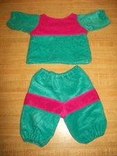 TURQUOISE+PINK VELOUR JOGGING SET  for 16" CPK Cabbage Patch Kids --COLOR CHOICE