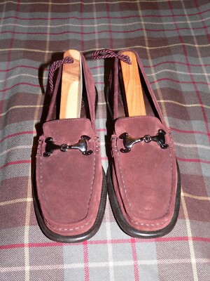 JOAN & DAVID  Carter  Brown Suede Horse Bit Loafers, Italy, Size 7.5 M US