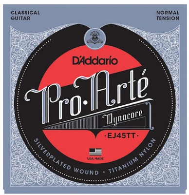 D'Addario EJ45TT-3D Pro-Arté Dynacore Classical Titanium Trebles Normal