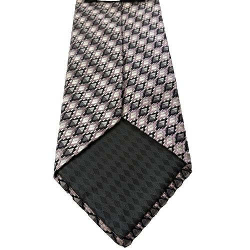 Bruno Piatelli Men's 100% Silk Necktie Grey Pastel Pink Black Jacquard XL 66x4" - Picture 5 of 5