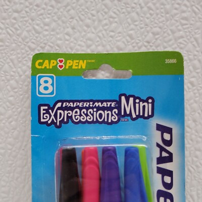 Paper Mate Expressions Mini 8 Ballpoint Cap Pens Fun Designs