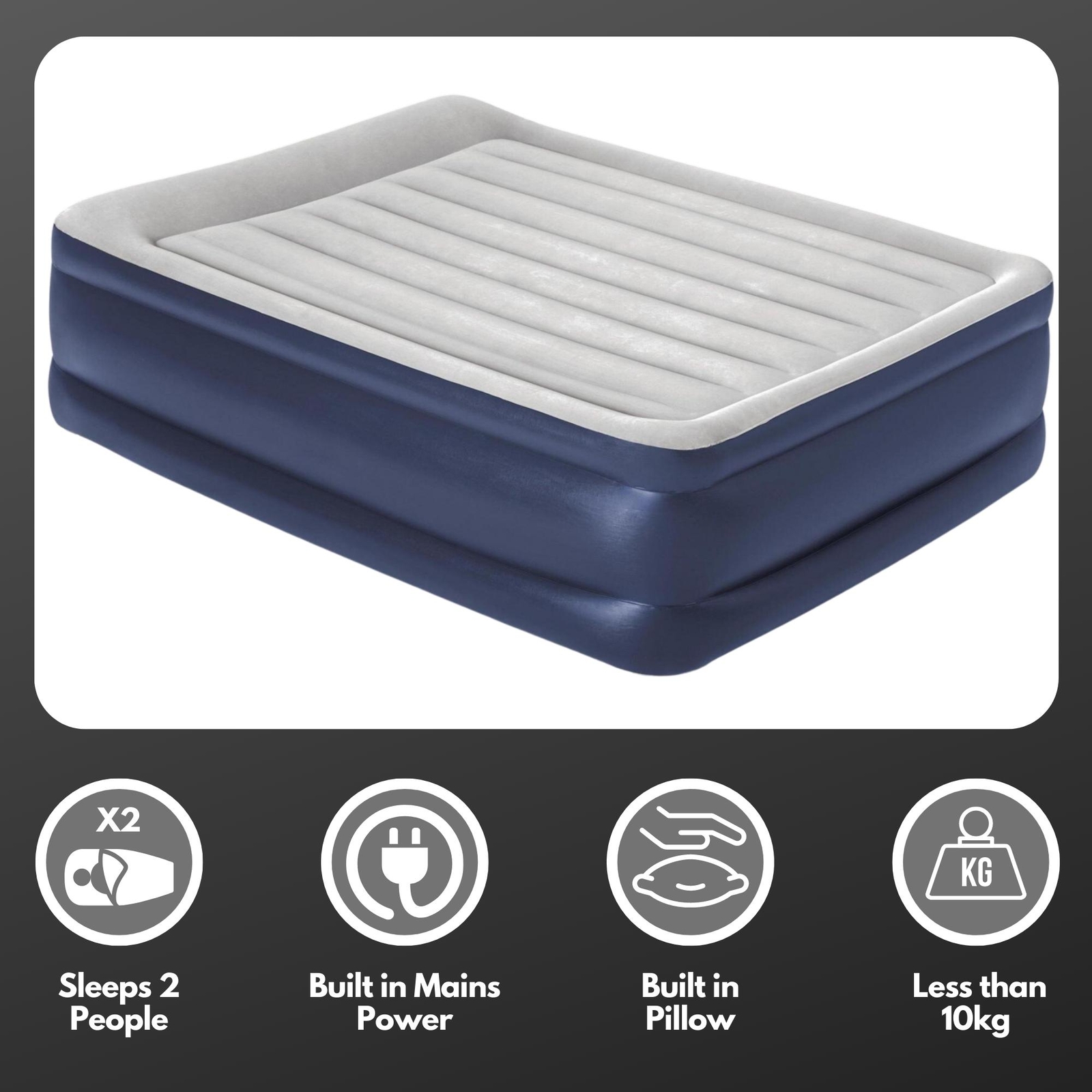 HiGear High Rise Flock King Size Airbed Blue for sale online eBay