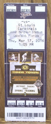Detroit Tigers vs. St. Louis Cardinals 3-17-2016 Used Ticket Stub