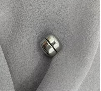 Silber Metall Magnet Hakenfrei Runde Hijab Pin Bescheidenheit Pin Brosche Button 12mm