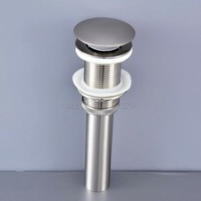Brushed Nickel Bathroom Round Cap Pop UP Sink Drain Without Overflow esd072