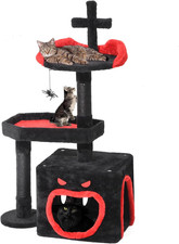 Gothic Cat Tree, 38.6 Inches Gothic Tower Condo with Scratching Post, Cat Tower