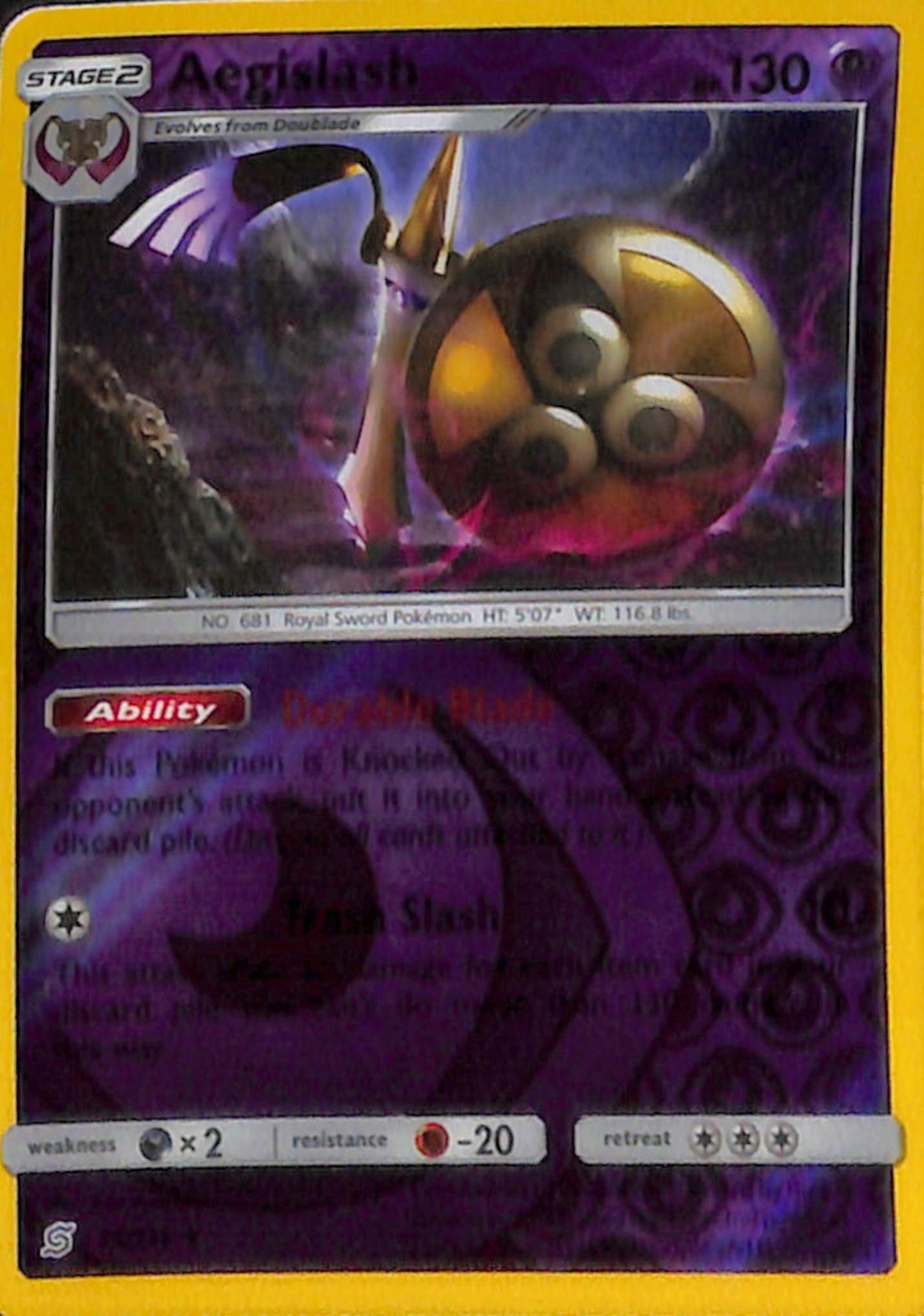 Aegislash Holo Rare SM - Unified Minds 95/236 NM Reverse Holo