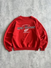Vintage 90s Detroit Red Wings NHL Hockey Graphic Crewneck Sweatshirt Red S USA