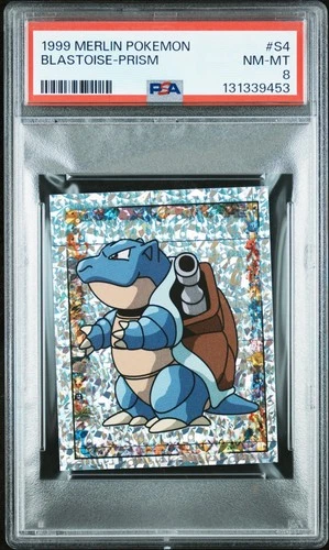 PSA 8 NM/MT 1999 MERLIN POKEMON #S4 BLASTOISE-PRISM