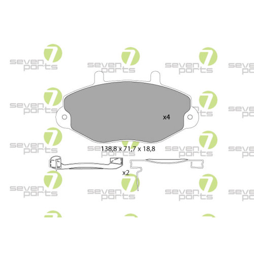 Plaquettes de frein haut de gamme 7 Seven Parts SVP14991 pour berlines et citadines Ford