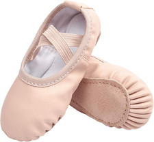 Ballet Shoes for Girls Boys Close-Fit PU Professional Dance Slippers for Toddler