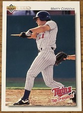 Marty Cordova 1992 Upper Deck Minor League Rookie Card #115 Twins RC Free Ship. rookie card picture
