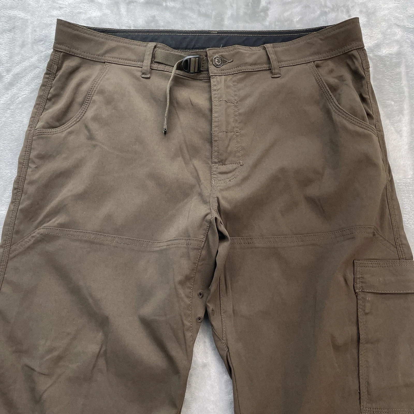 PRANA Pants Men's size XL Zion Stretch Hiking Fishing belted Short 27" inseam
