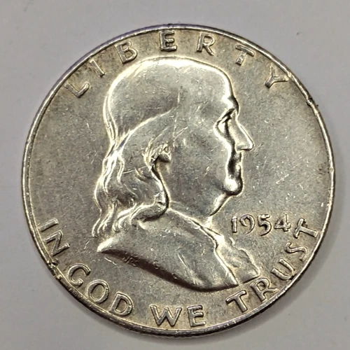 1954-P Franklin Half Dollar 90% Silver Nice Circulated Condition - FHD05