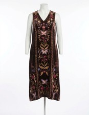 Johnny Was Carmina Velvet V‑Neck Tank Dress Chocolate
