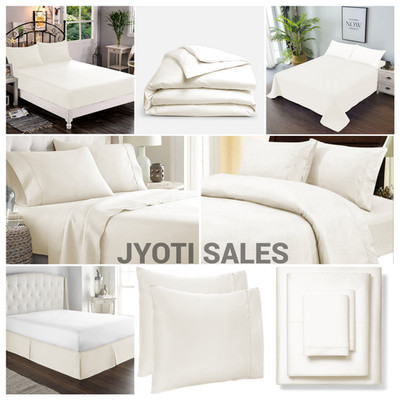 Beautiful Bedding 1000TC/1200TC Egyptian Cotton Select Item Ivory Solid