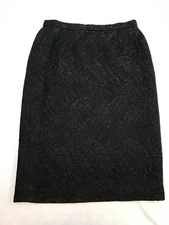 Angelo Tarlazzi Women's Mid-Length Wool Blend Black Pencil Skirt, Size 42